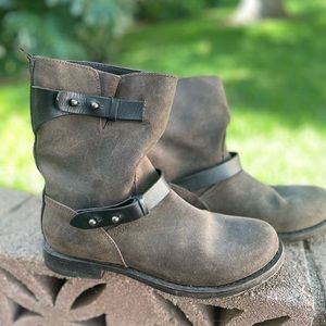 Rag & Bone Distressed Leather Moto Boots 38.5 ~Size 8